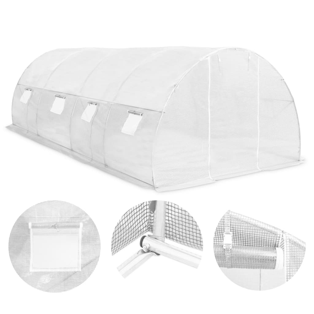 Drivhus 18m² 600x300x200 cm