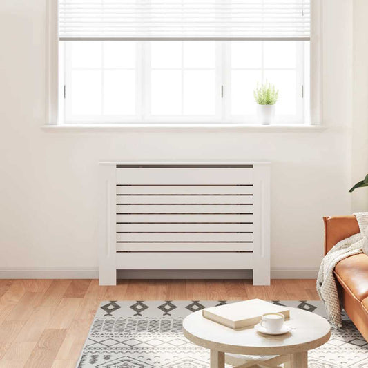 Radiatordeksel hvit 112x19x81,5 cm MDF