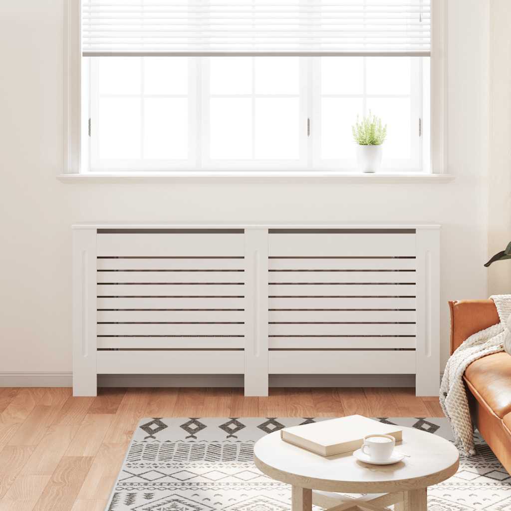 Radiatordeksel hvit 172x19x81,5 cm MDF