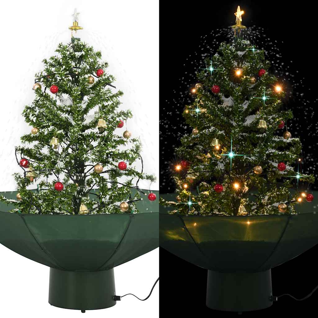 Kunstig juletre med snø og paraplybase grønn 75 cm