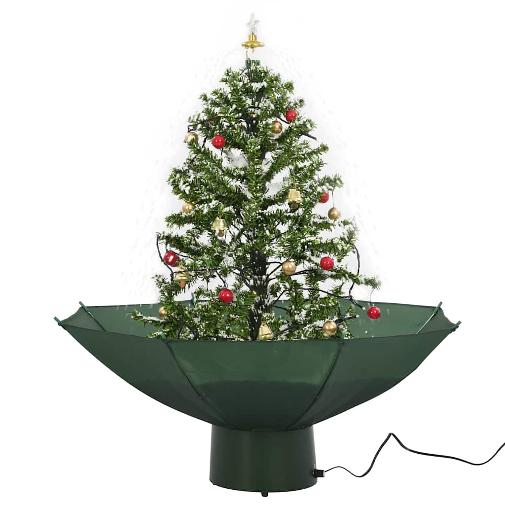 Kunstig juletre med snø og paraplybase grønn 75 cm