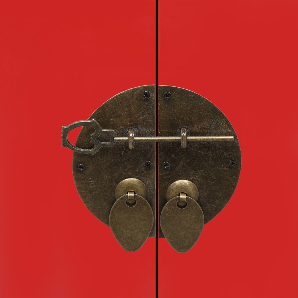 Nattbord rød 38x28x52 cm keisertre
