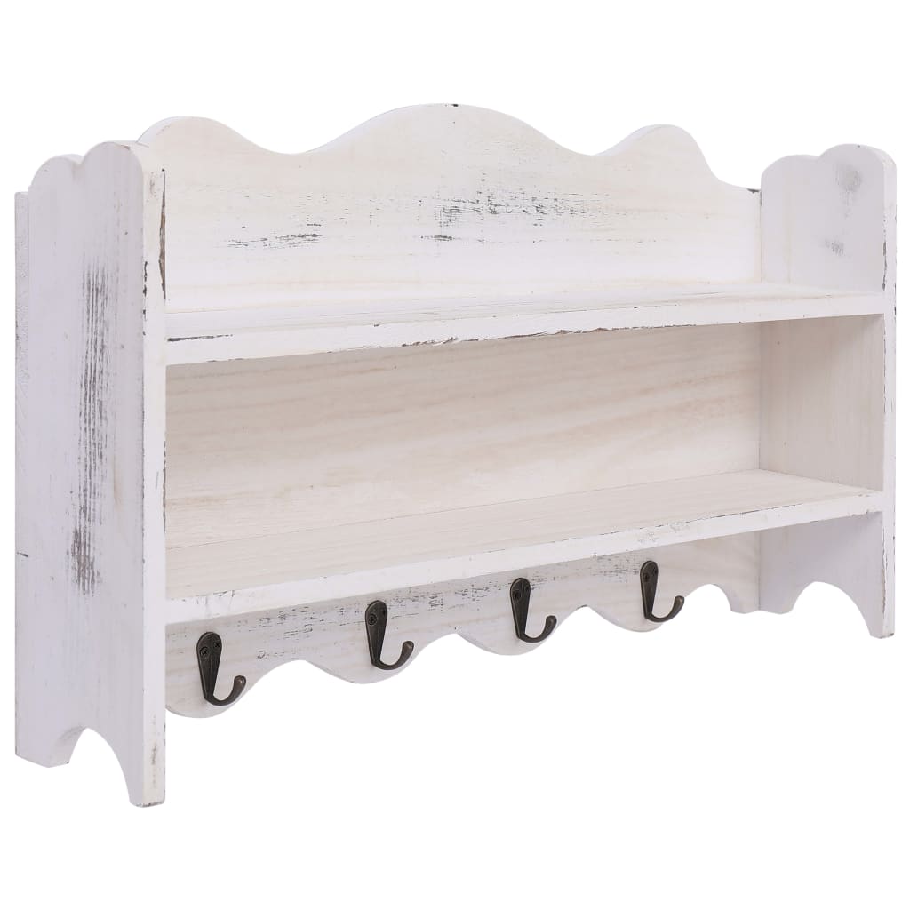 Veggmontert garderobepanel hvit 50x10x30 cm tre