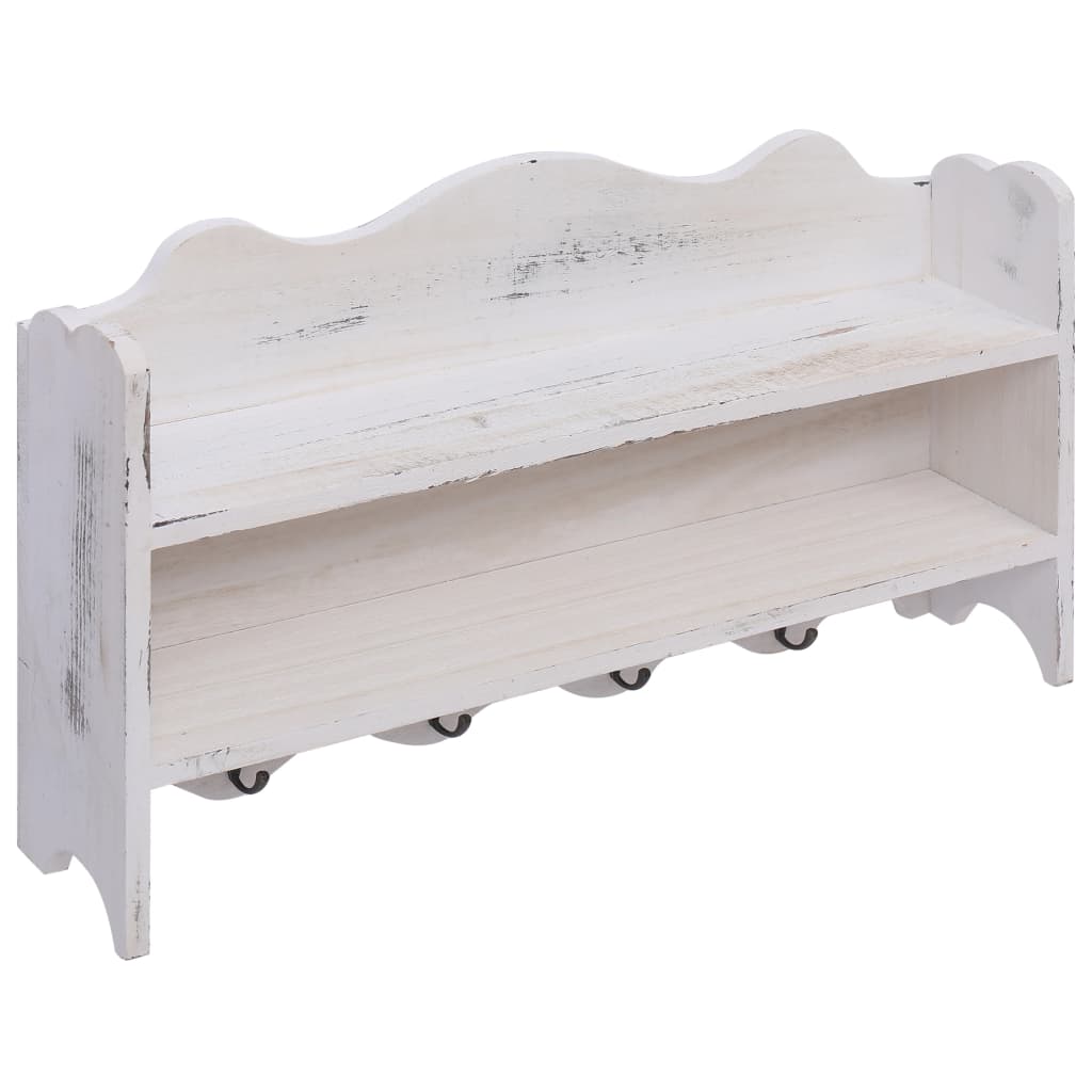 Veggmontert garderobepanel hvit 50x10x30 cm tre