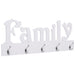 Veggmontert garderobepanel FAMILY 74x29,5 cm