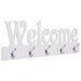Veggmontert garderobepanel WELCOME hvit 74x29,5 cm vidaXL