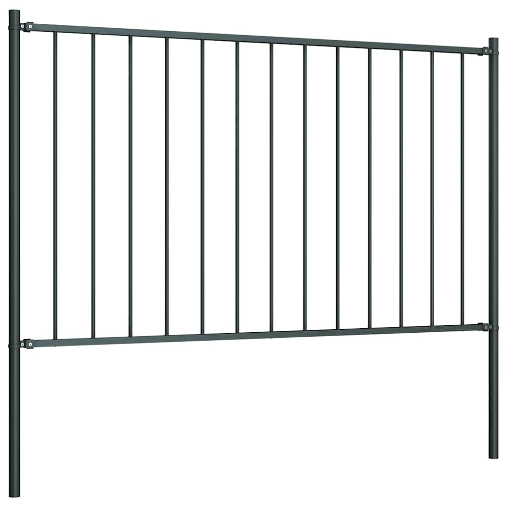 Gjerdepanel Woerden med stolper stål 1,7x1,25 m antrasitt