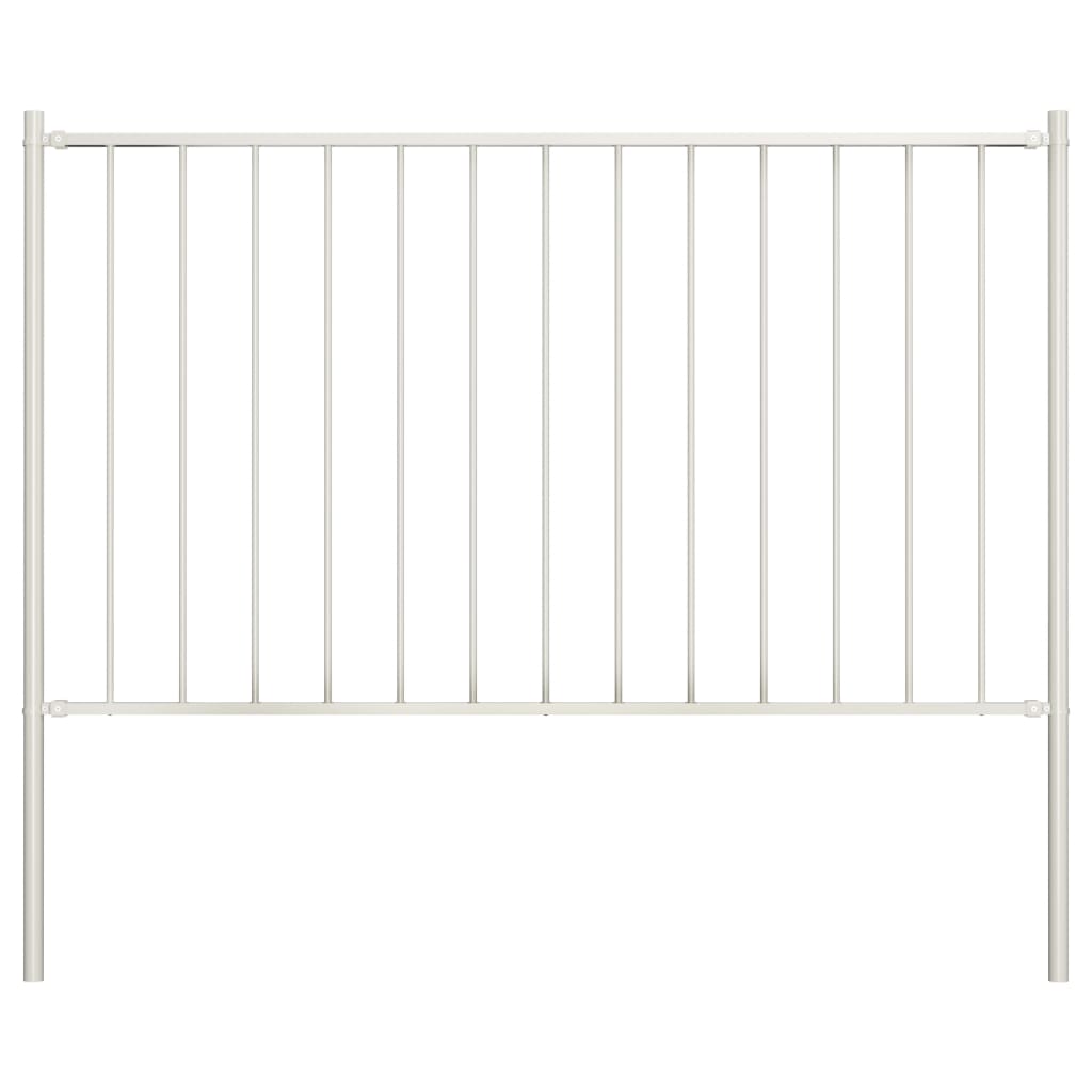 Gjerdepanel Woerden med stolper stål 1,7x1,25 m hvit