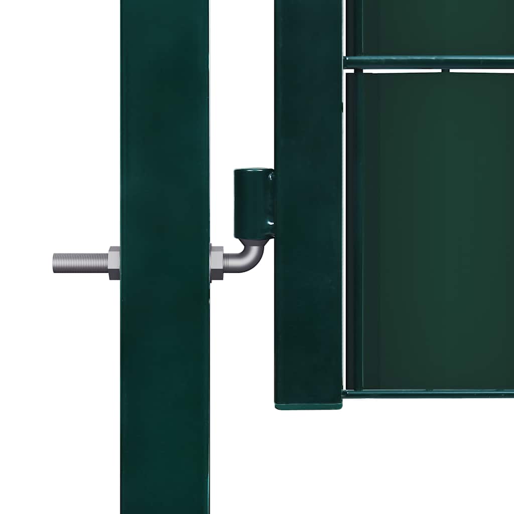 Gjerdeport PVC og stål 100x81 cm grønn vidaXL