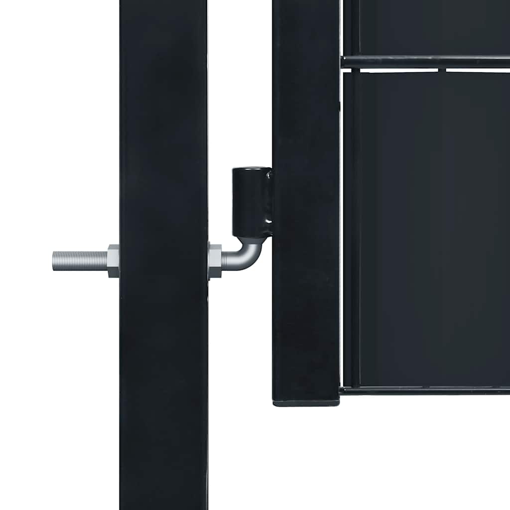 Gjerdeport PVC og stål 100x204 cm antrasitt vidaXL