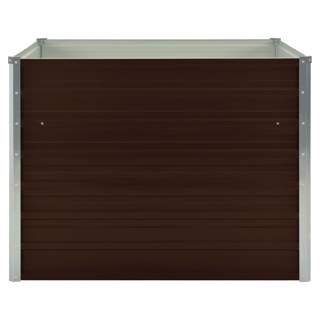 Forhøyet hagebed brun 100x100x77 cm galvanisert stål