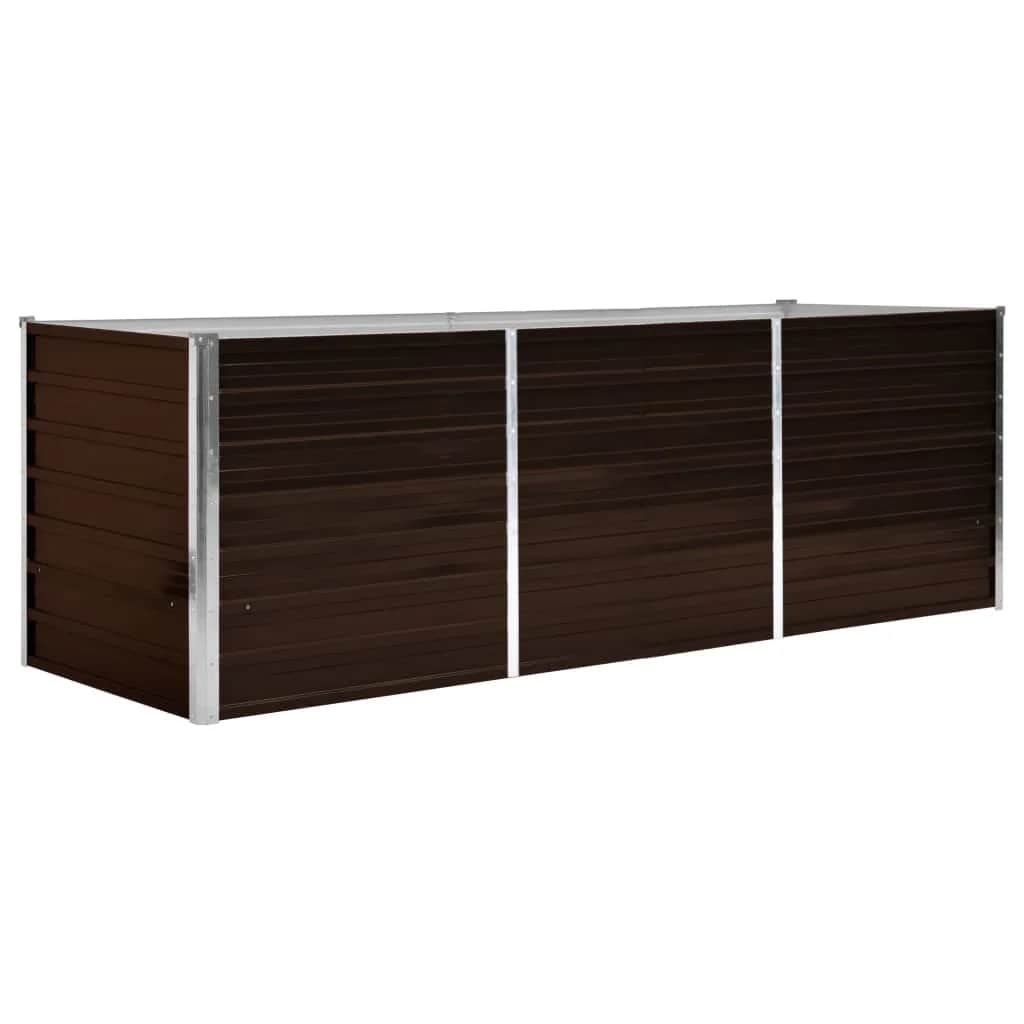 Høybed brun 240x80x77 cm galvanisert stål