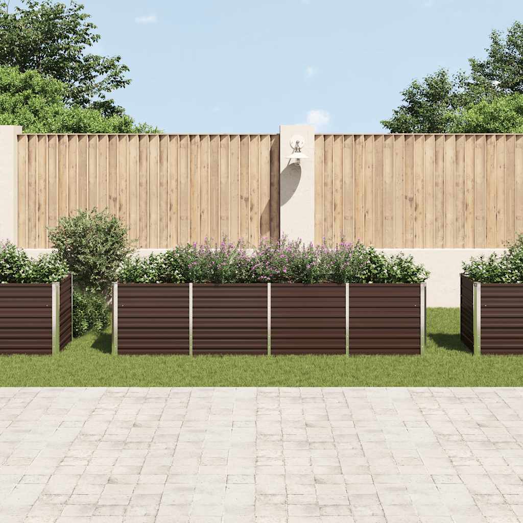 Høybed brun 320x80x77 cm galvanisert stål