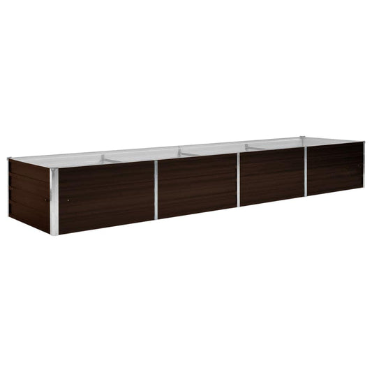 Høybed brun 320x80x45 cm galvanisert stål vidaXL