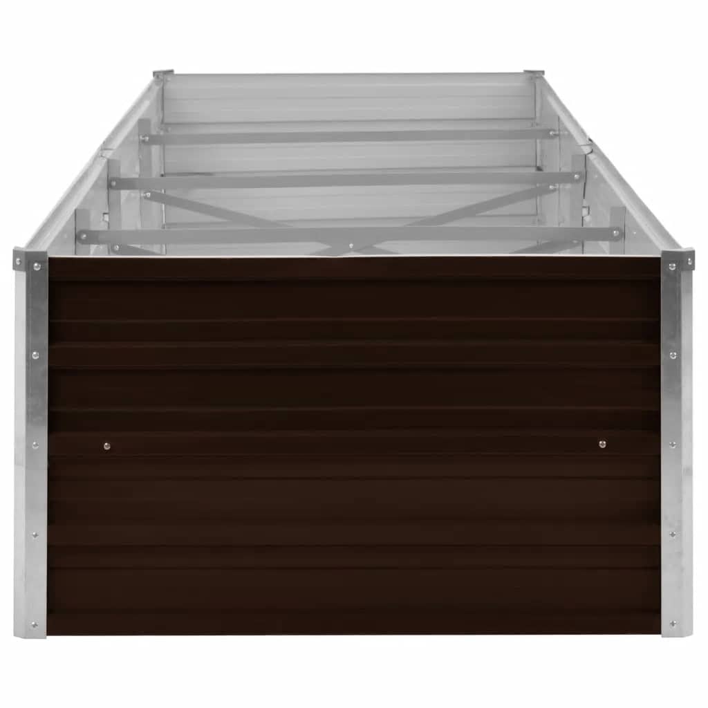Høybed brun 320x80x45 cm galvanisert stål vidaXL