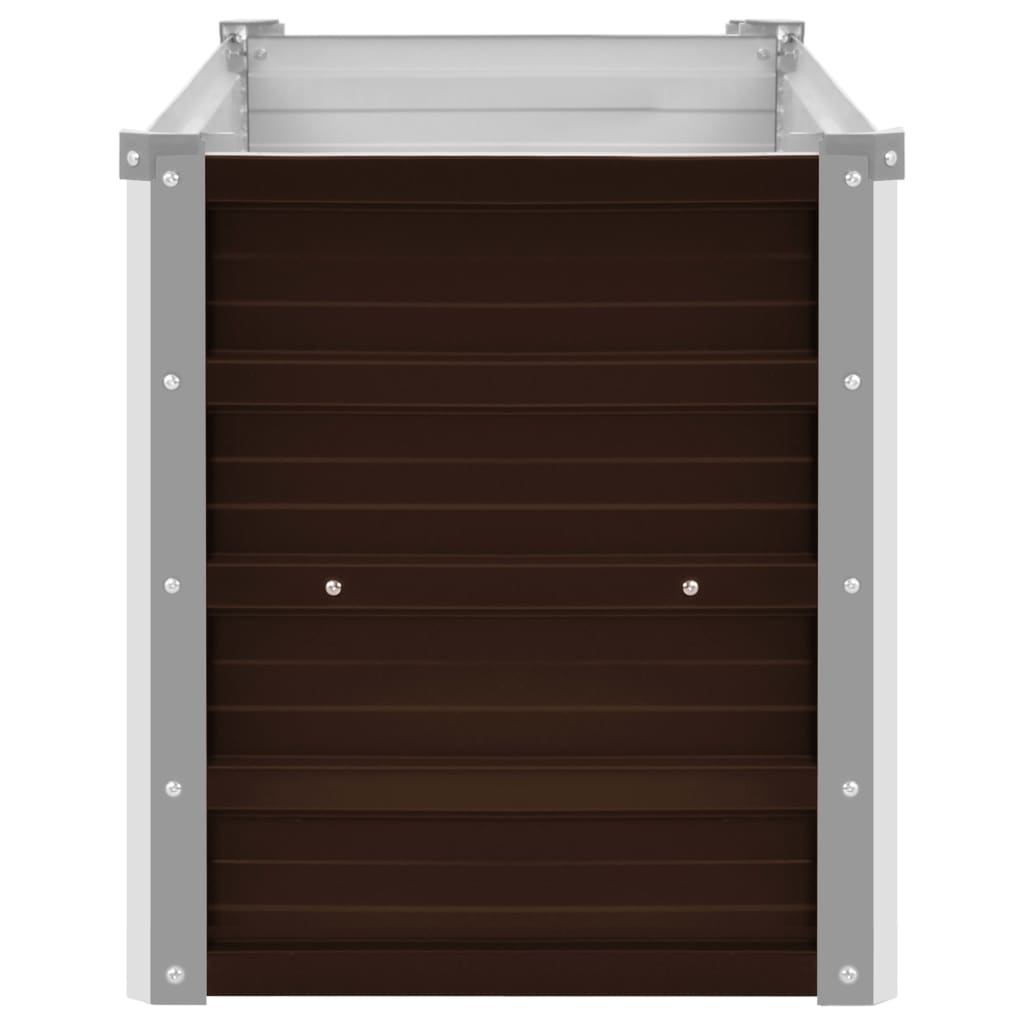 Høybed brun 160x40x45 cm galvanisert stål