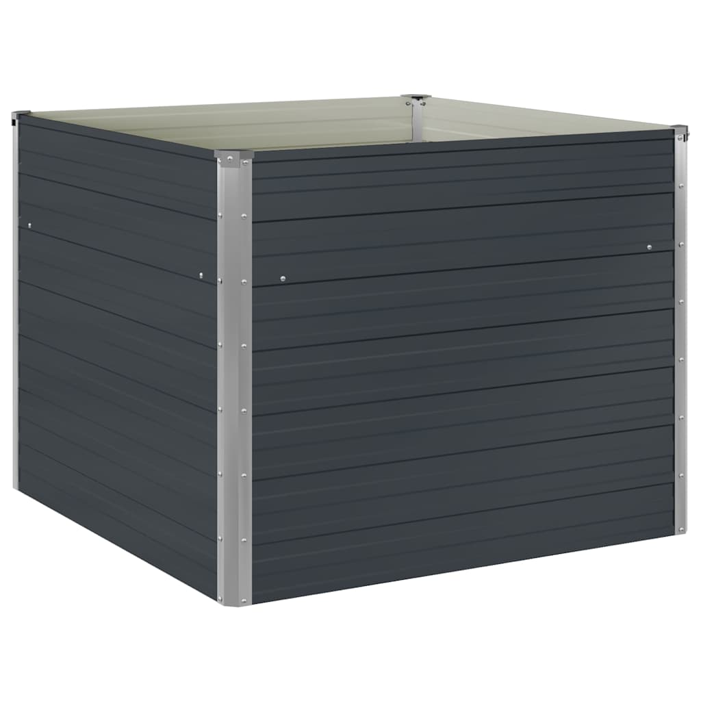 Forhøyet hagebed antrasitt 100x100x77 cm galvanisert stål