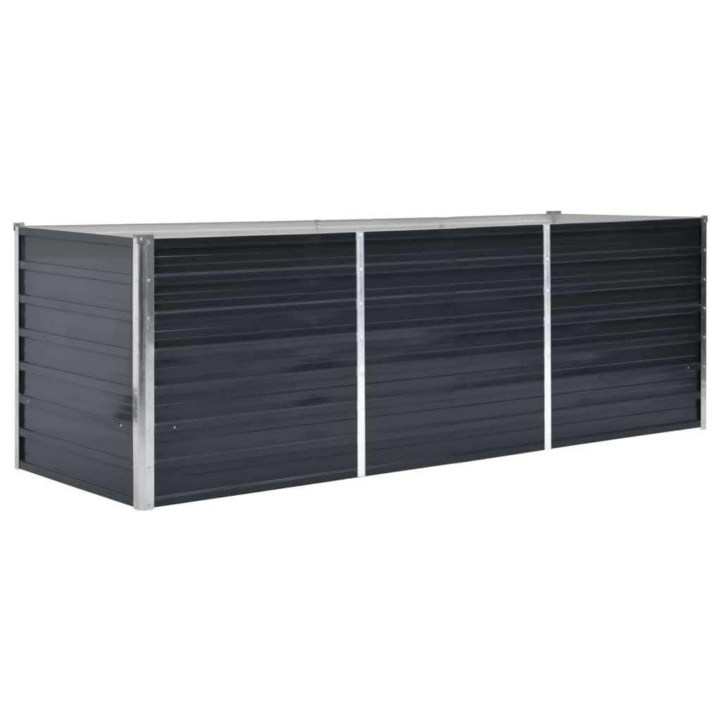 Høybed antrasitt 240x80x77 cm galvanisert stål