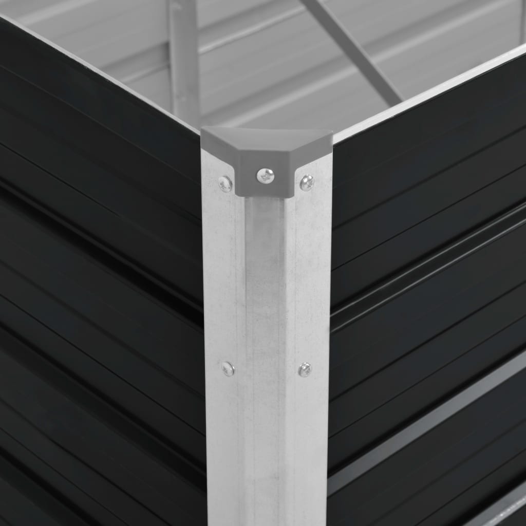 Høybed antrasitt 100x40x77 cm galvanisert stål