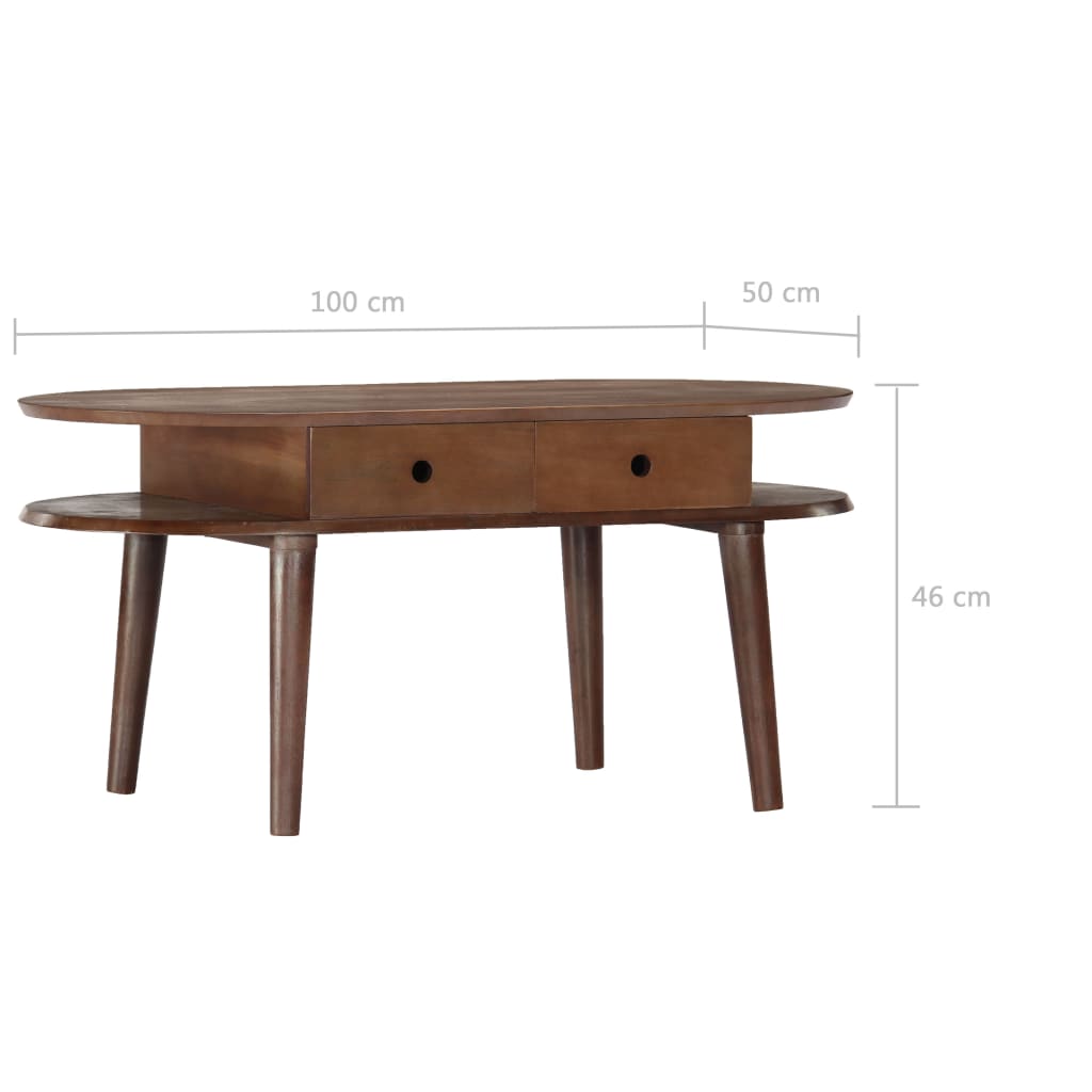 Salongbord 100x50x46 cm heltre akasie