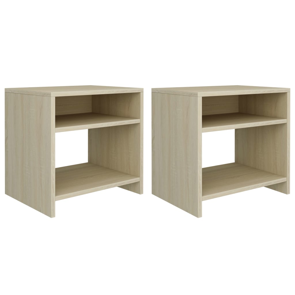 Nattbord 2 stk sonoma eik 40x30x40 cm konstruert tre