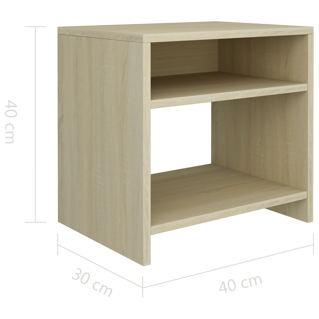 Nattbord 2 stk sonoma eik 40x30x40 cm konstruert tre