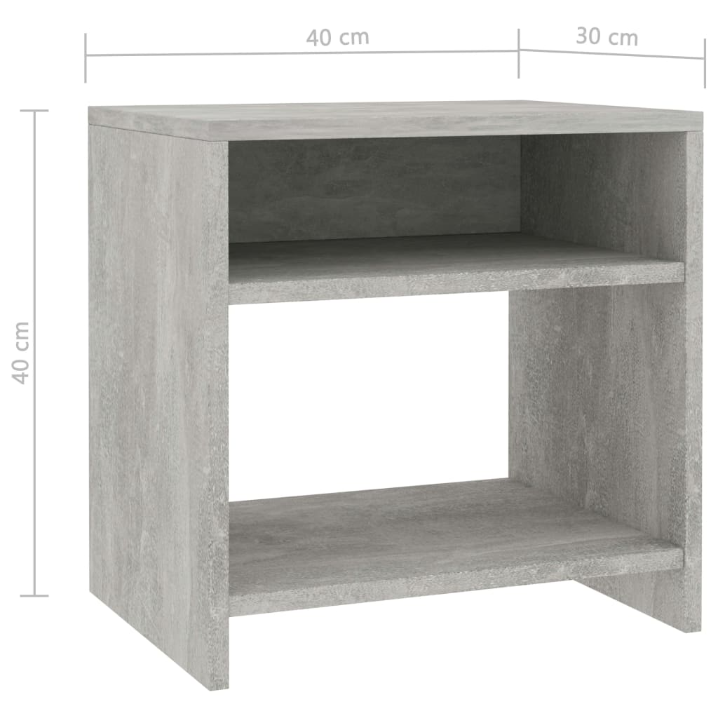 Nattbord betonggrå 40x30x40 cm konstruert tre