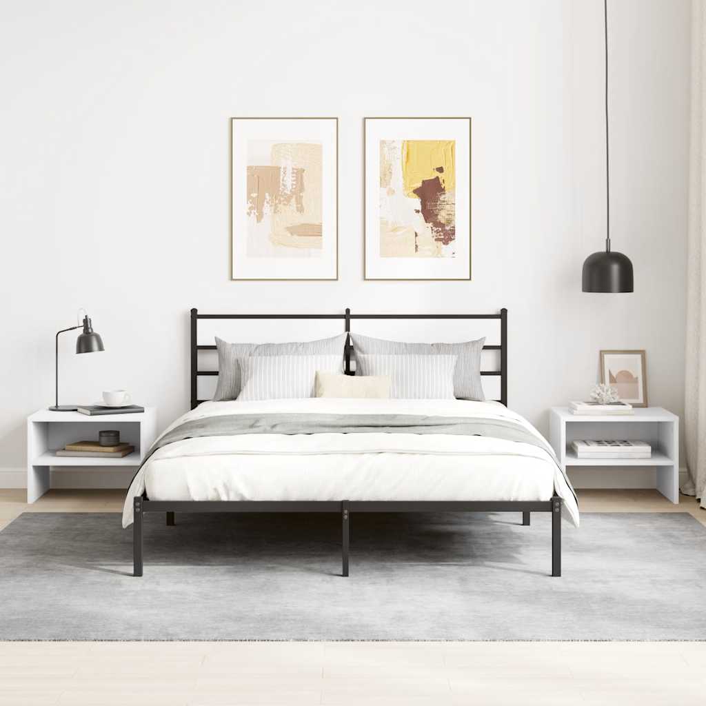 Nattbord hvit 40x30x30 cm konstruert tre