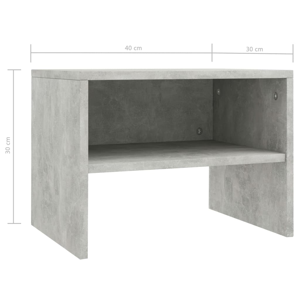 Nattbord betonggrå 40x30x30 cm konstruert tre