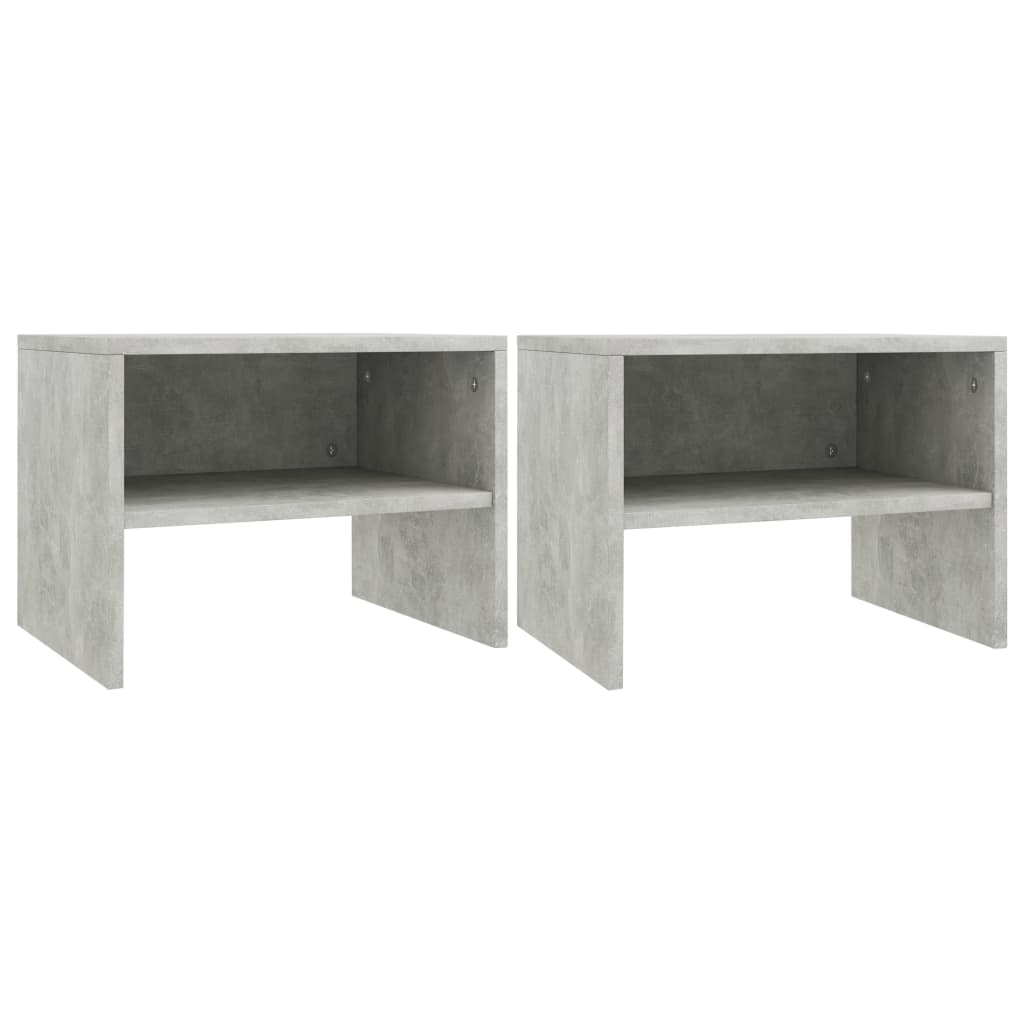Nattbord 2 stk betonggrå 40x30x30 cm konstruert tre