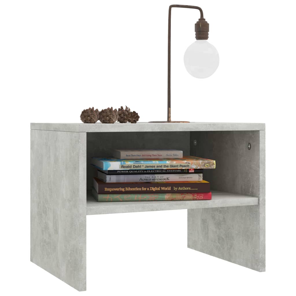 Nattbord 2 stk betonggrå 40x30x30 cm konstruert tre