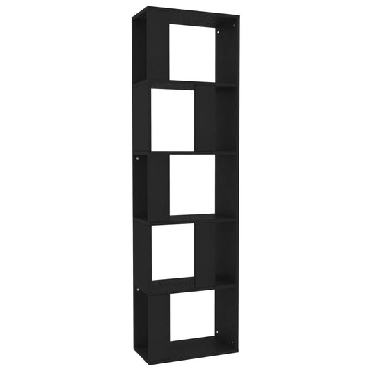 Bokhylle/Romdeler svart 45x24x159 cm konstruert tre