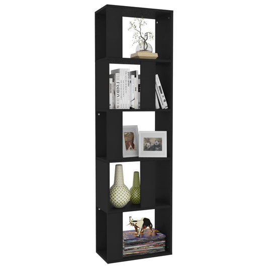Bokhylle/Romdeler svart 45x24x159 cm konstruert tre