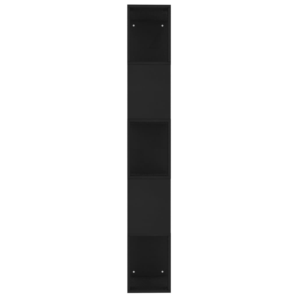 Bokhylle/Romdeler svart 45x24x159 cm konstruert tre