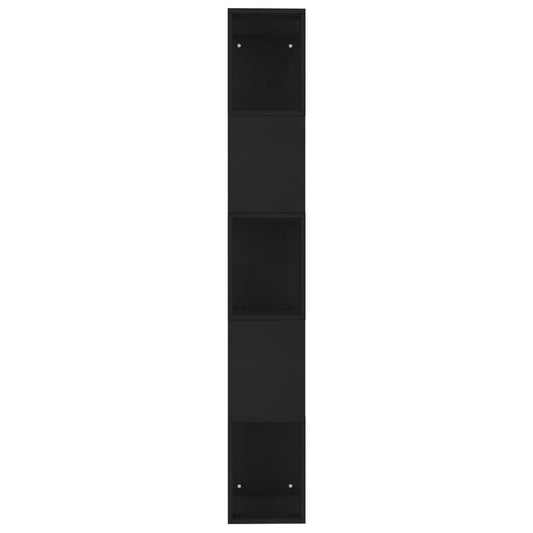 Bokhylle/Romdeler svart 45x24x159 cm konstruert tre