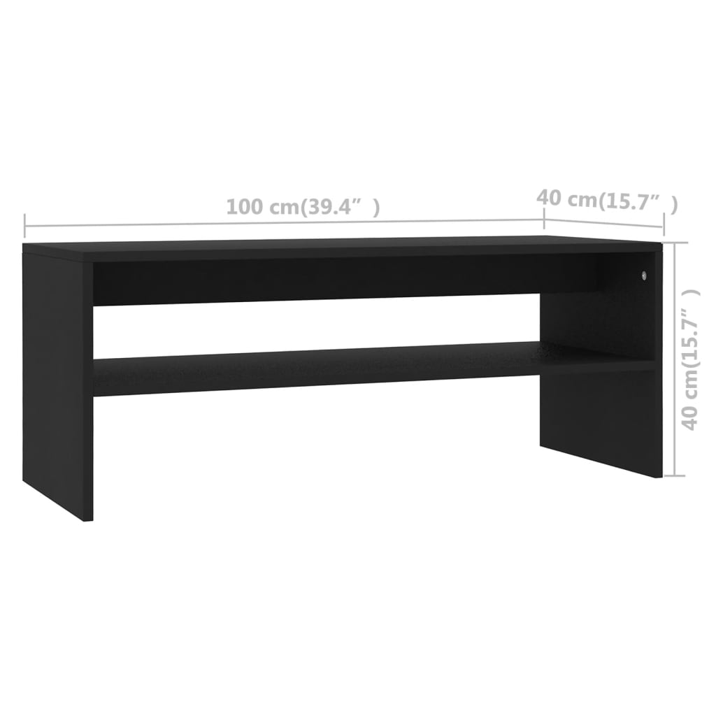 Salongbord svart 100x40x40 cm konstruert tre