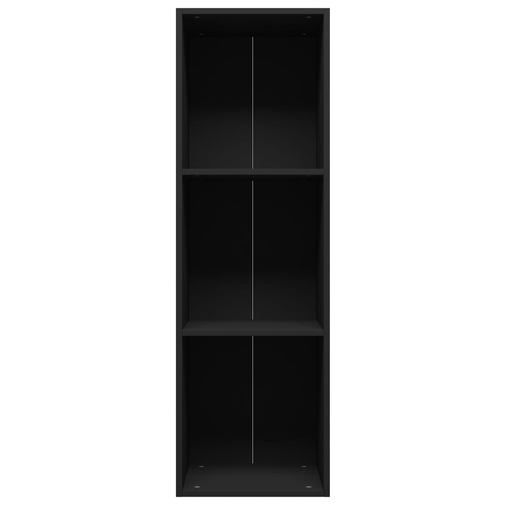 Bokhylle/TV-benk svart 36x30x114 cm konstruert tre