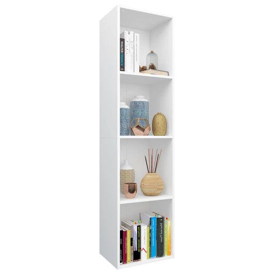 Bokhylle/TV-benk hvit 36x30x143 cm konstruert tre