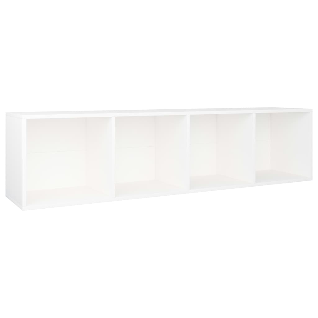 Bokhylle/TV-benk hvit 36x30x143 cm konstruert tre