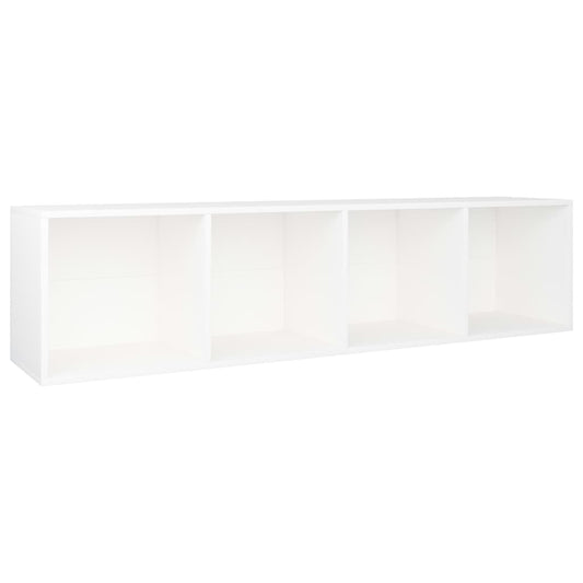 Bokhylle/TV-benk hvit 36x30x143 cm konstruert tre