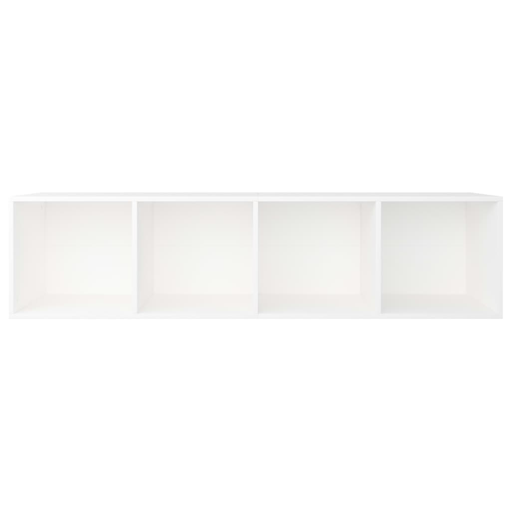 Bokhylle/TV-benk hvit 36x30x143 cm konstruert tre