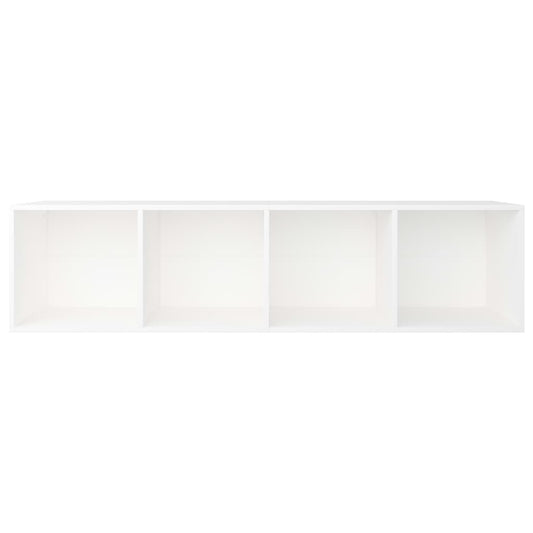 Bokhylle/TV-benk hvit 36x30x143 cm konstruert tre