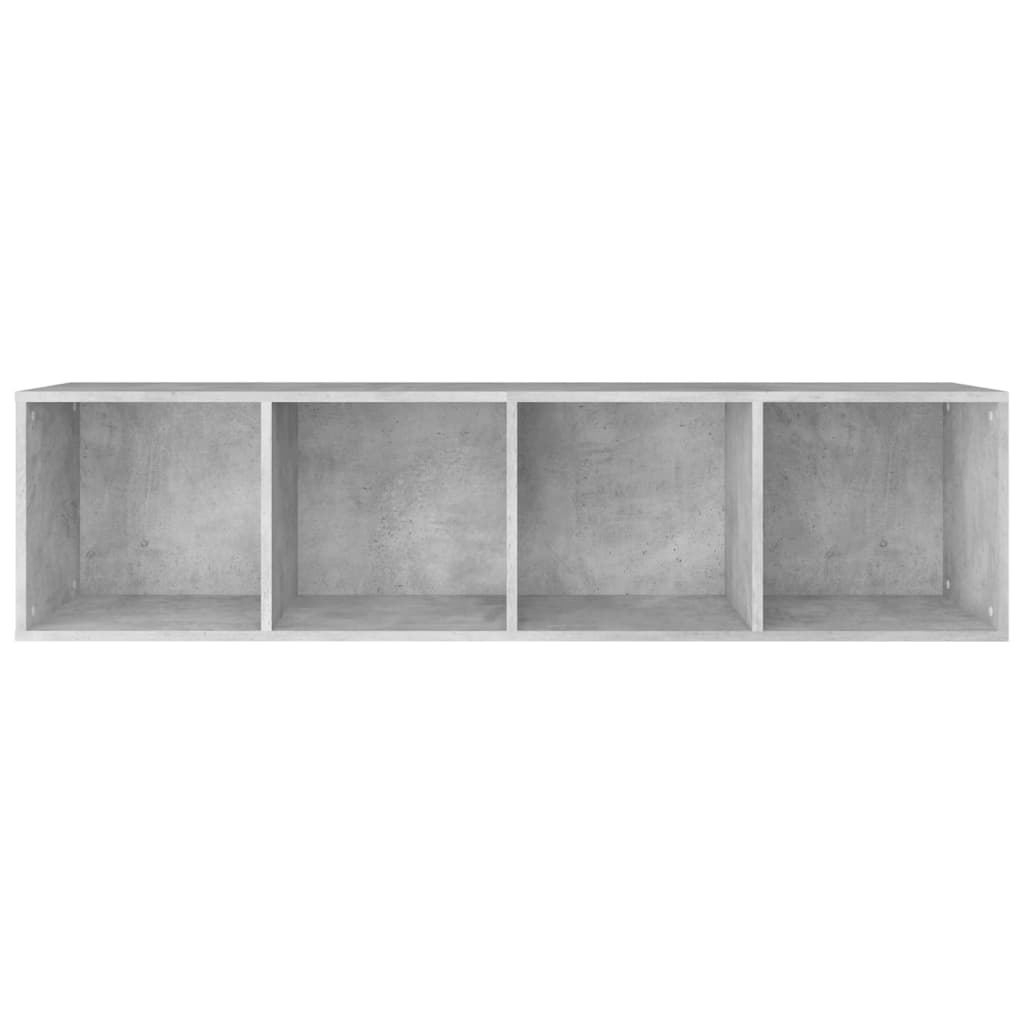 Bokhylle/TV-benk betonggrå 36x30x143 cm sponplate
