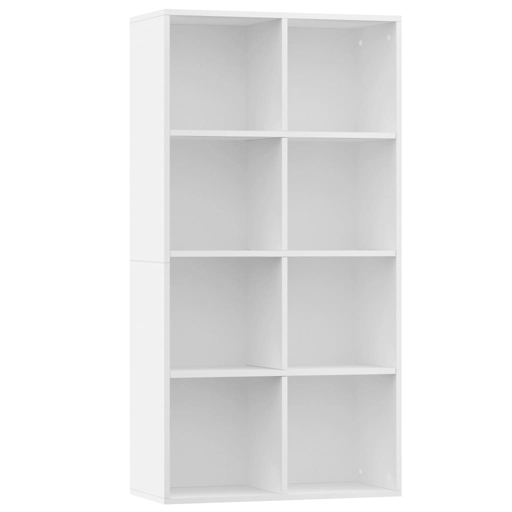 Bokhylle/skjenk hvit 66x30x130 cm konstruert tre
