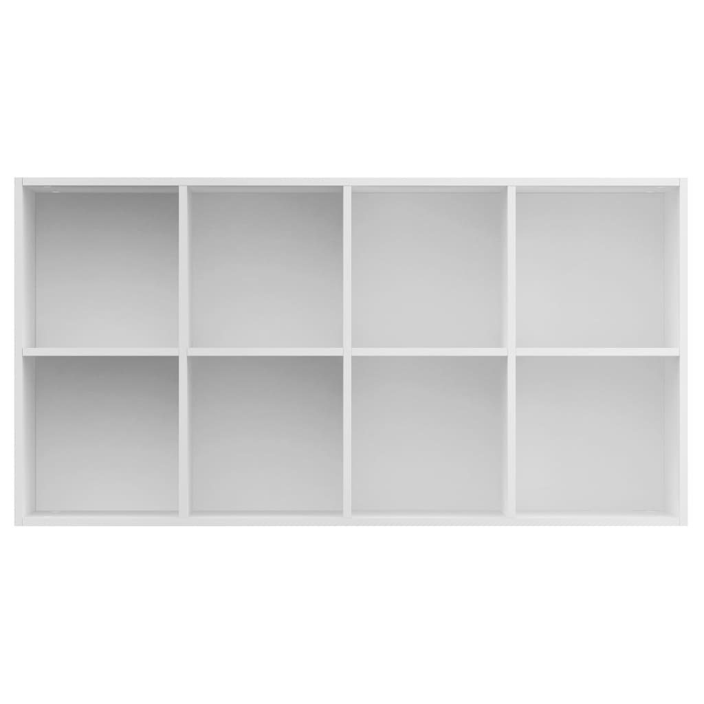 Bokhylle/skjenk hvit 66x30x130 cm konstruert tre