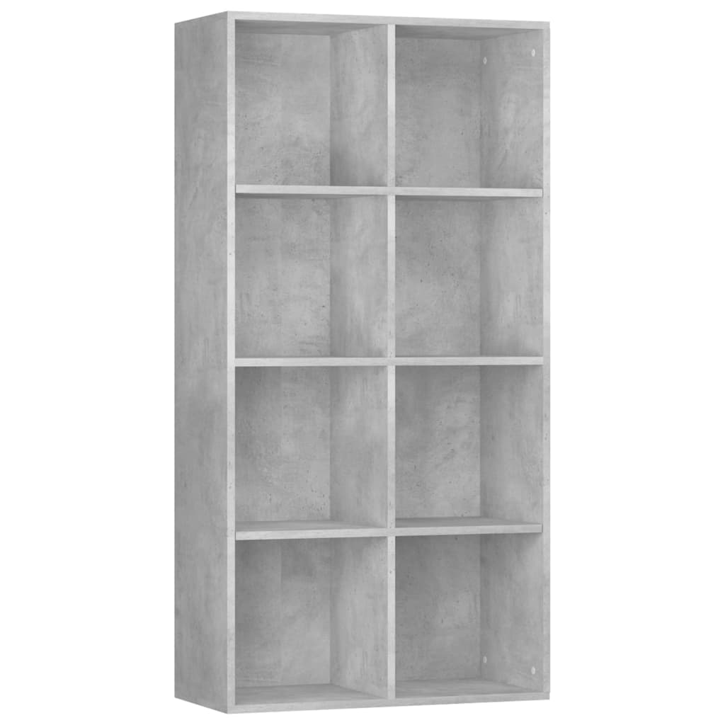 Bokhylle/skjenk betonggrå 66x30x130 cm konstruert tre