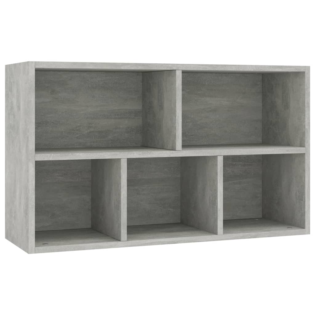 Bokhylle/skjenk betonggrå 50x25x80 cm konstruert tre