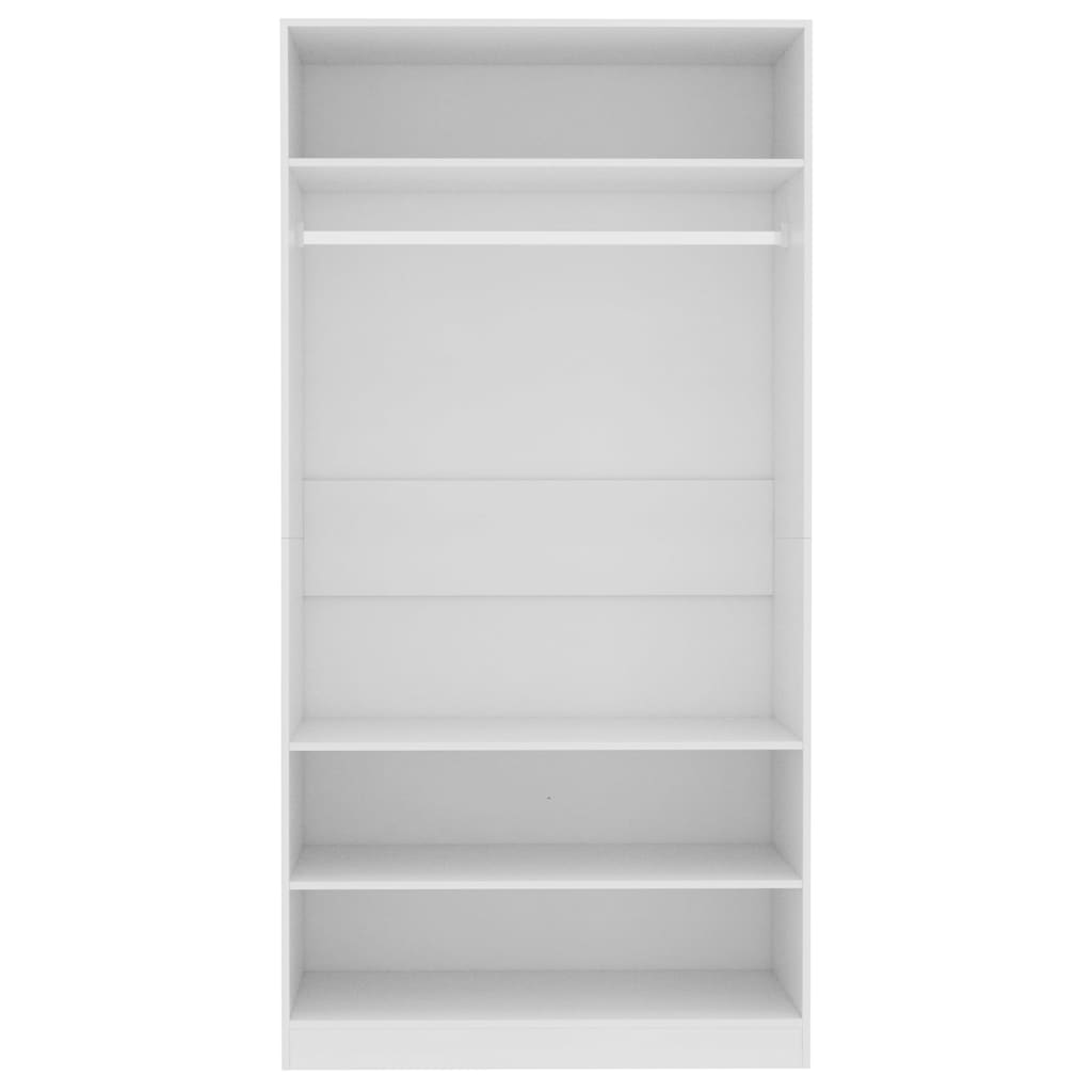 Garderobe hvit 100x50x200 cm konstruert tre