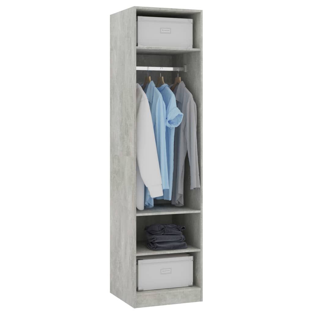 Garderobe betonggrå 50x50x200 cm konstruert tre