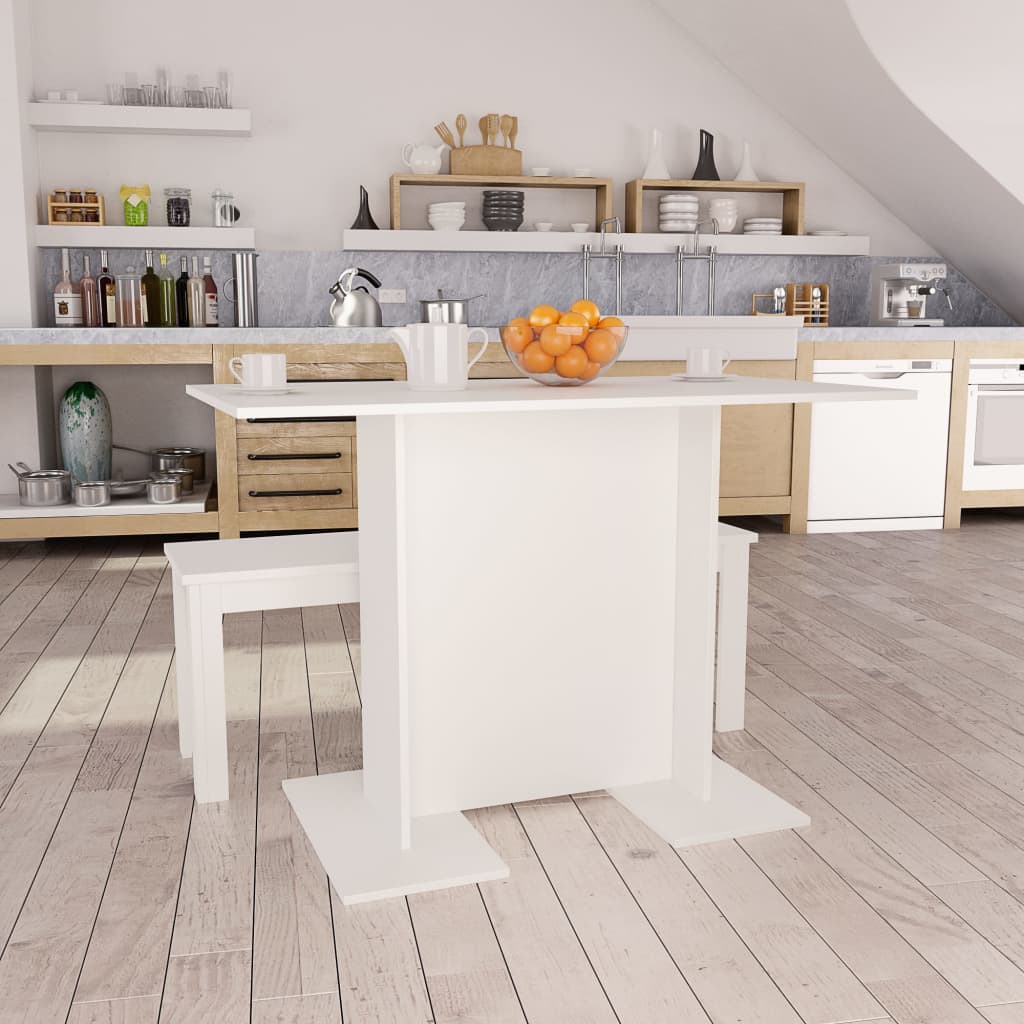Spisebord hvit 110x60x75 cm konstruert tre